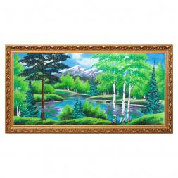 Картина "Летний пейзаж" багет №7 40х80 см, каменная крошка