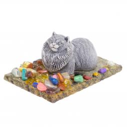 Сувенир из мрамолита "Кошка лежит"