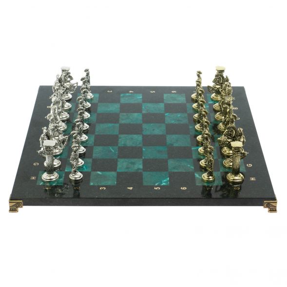 Шахматы &amp;quot;Римские воины&amp;quot; доска 44х44 см из змеевика 128236