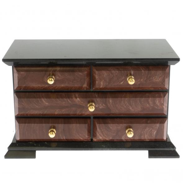 Комод из лемезита 5 ящиков 24х13х14 см 129569