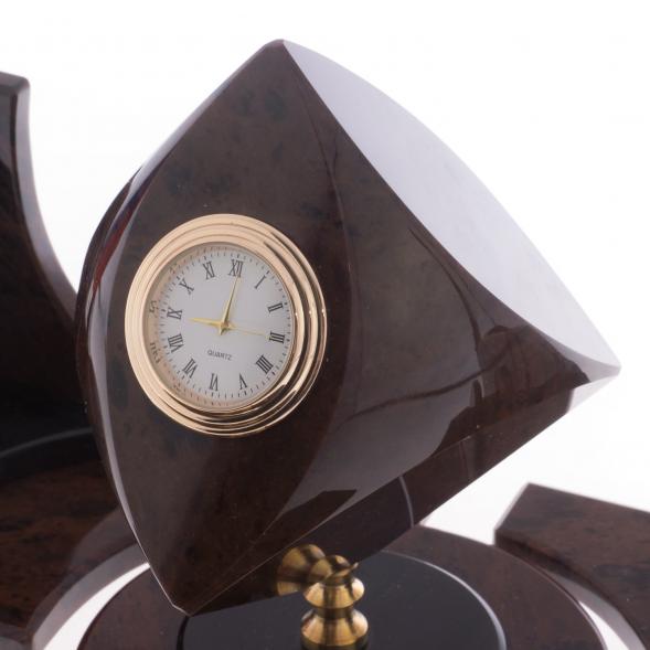 Письменный прибор &amp;quot;Лидер&amp;quot; камень обсидиан коричневый 121958