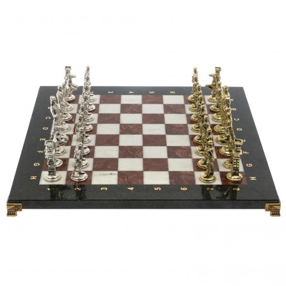 Шахматы подарочные &amp;quot;Великая Отечественная война&amp;quot; из лемезита и мрамора доска 40х40 см 129838