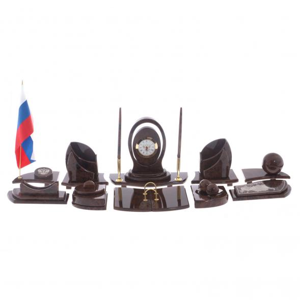 Настольный прибор &amp;quot;Авангард&amp;quot; камень обсидиан 121959