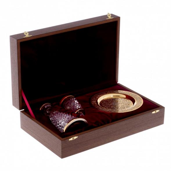 Набор водочный &amp;quot;Эгоист&amp;quot; графин со стопкой на блюде Златоуст 122221