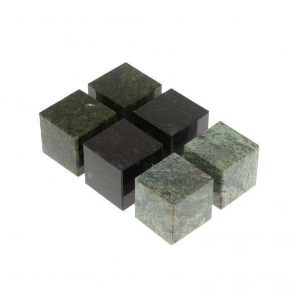 Камни для виски набор 6 кубиков микс из змеевика 123466