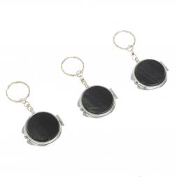 Складное зеркало брелок из соколиного глаза круглое