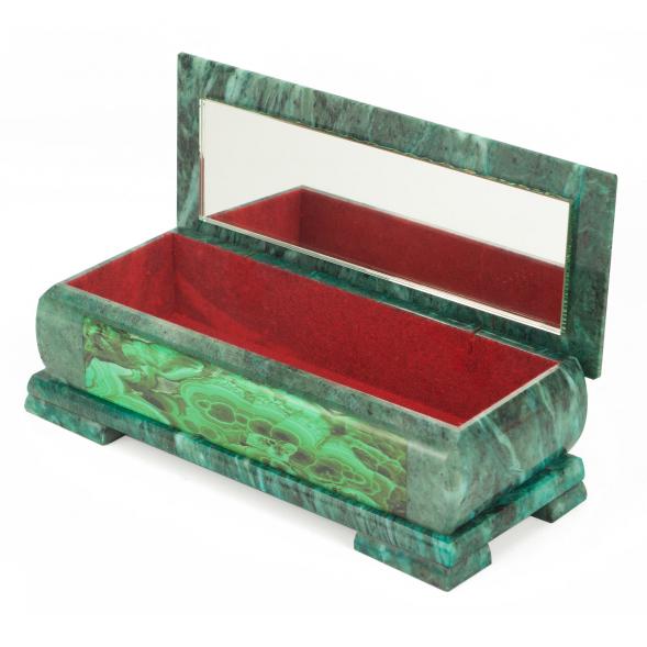 Шкатулка с иллюстрацией под малахит кд2 23х9х7,5 см 118785