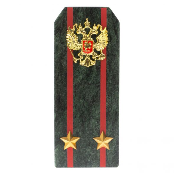 Сувенир погон &amp;quot;Подполковник ВС&amp;quot; камень змеевик 128990