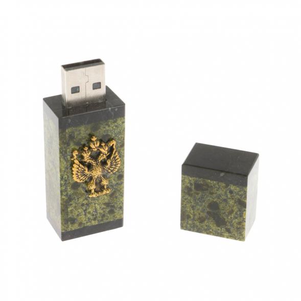 Флешка из камня змеевик с герборм РФ 64 GB 129908