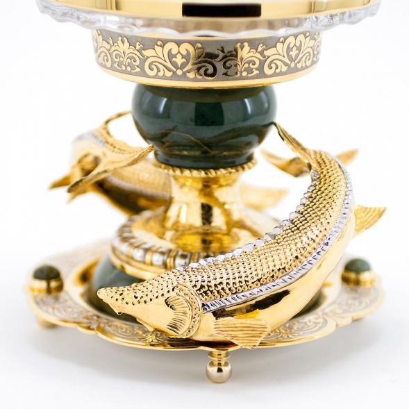 Икорница &amp;quot;Два осетра&amp;quot; из нефрита Златоуст 113823