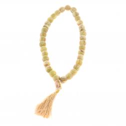 Четки с кисточкой из зеленого оникса 35 бусин круглые