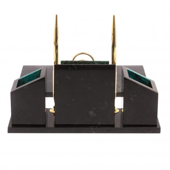 Письменный набор &amp;quot;Канцелярский&amp;quot; с гербом камень змеевик 126525