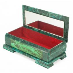 Шкатулка &amp;quot;Хозяйка медной горы&amp;quot; с иллюстрацией под малахит Кд3 24х11х8 см