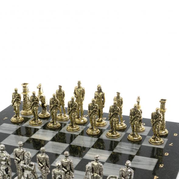 Шахматы &amp;quot;Великая Отечественная война&amp;quot; из серого мрамора доска 40х40 см 129839