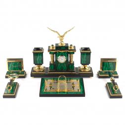 Настольный набор из малахита &amp;quot;Орел&amp;quot; Златоуст