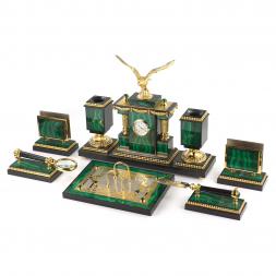 Настольный набор из малахита &amp;quot;Орел&amp;quot; Златоуст