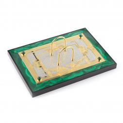 Настольный набор из малахита &amp;quot;Орел&amp;quot; Златоуст