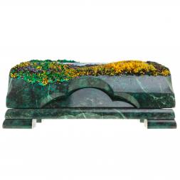 Шкатулка с рисунком "Водопад" змеевик 21х12х8,5 см ПЗ