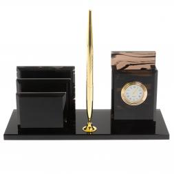 Настольный набор &amp;quot;Мэр&amp;quot; из черного обсидиана