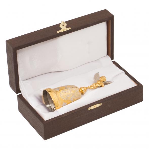 Бронзовый колокольчик &amp;quot;Ангел с дудочкой&amp;quot; в подарочной коробке Златоуст 117293