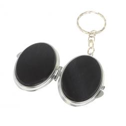 Складное зеркало брелок из соколиного глаза овальное