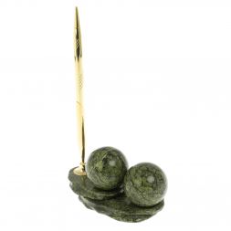 Композиция "Два шара" из змеевика