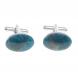 Запонки камень голубой апатит овальные 124412