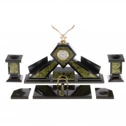 Письменный набор "Орел" из змеевика с бюваром и лотком для бумаг А4