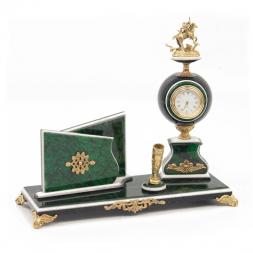 Письменный набор &amp;quot;Георгий Победоносец&amp;quot; змеевик