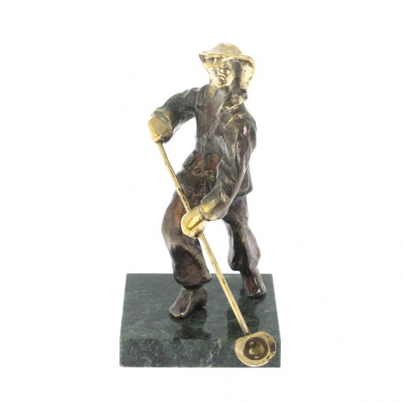 Статуэтка из бронзы &amp;quot;Сталевар&amp;quot; камень змеевик 127212