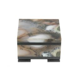 Каменная шкатулка из мохового агата 6,3х5,5х4 см