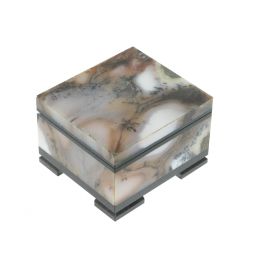 Каменная шкатулка из мохового агата 6,3х5,5х4 см
