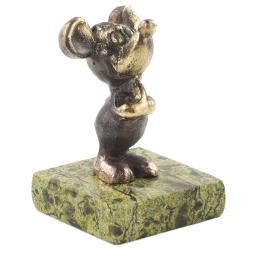 Сувенир из бронзы и змеевика &amp;quot;Мышонок&amp;quot;