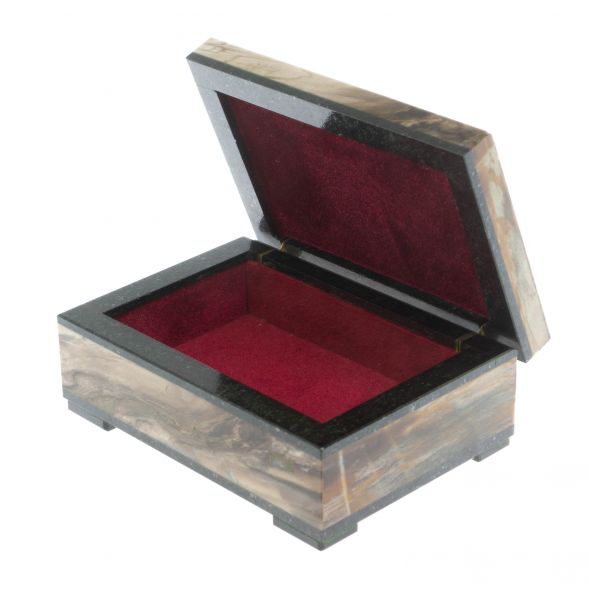 Шкатулка из камня окаменелое дерево 11х8х4,5 см 129143