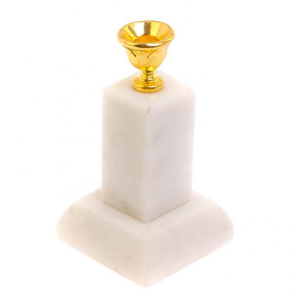 Подсвечник церковный &amp;quot;Столбик&amp;quot; из белого мрамора 126214