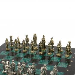 Шахматы "Отечественная война 1812 г." доска 40х40 см шабровский змеевик