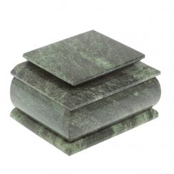 Шкатулка из шабровского змеевика с зеркалом 12х9,5х7 см