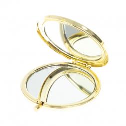 Зеркало карманное круглое из камня жельбертит цвет золото