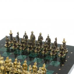 Шахматы "Турецкие" доска 32х32 см шабровский змеевик