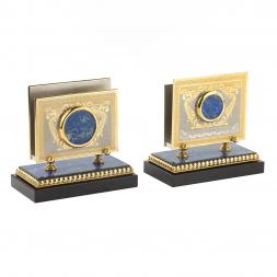 Настольный прибор "Конь с попоной" лазурит