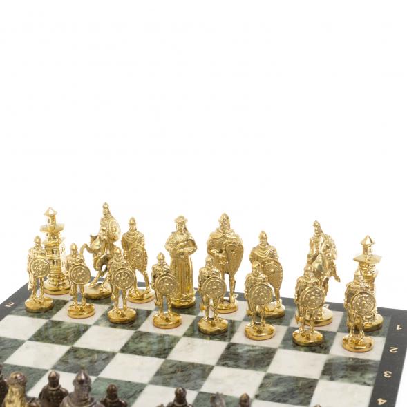 Шахматы &amp;quot;Богатыри&amp;quot; 40х40 см из мрамора и змеевика 129643