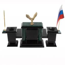 Настольный набор "Орел" из змеевика