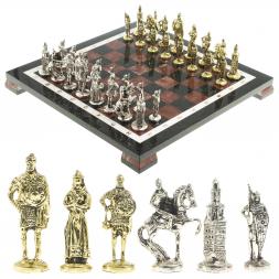 Шахматы &amp;quot;Русские витязи&amp;quot; доска 40х40 см лемезит каменные ножки