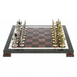 Шахматы &amp;quot;Русские витязи&amp;quot; доска 40х40 см лемезит каменные ножки