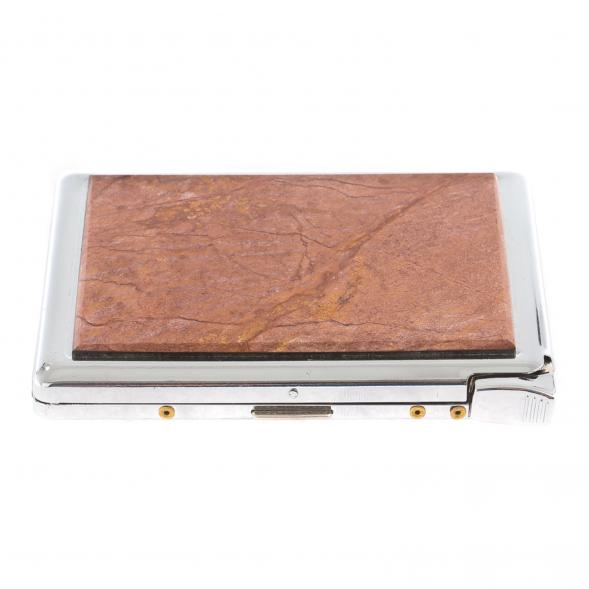 Портсигар на 10 сигарет с зажигалкой камень яшма 124500