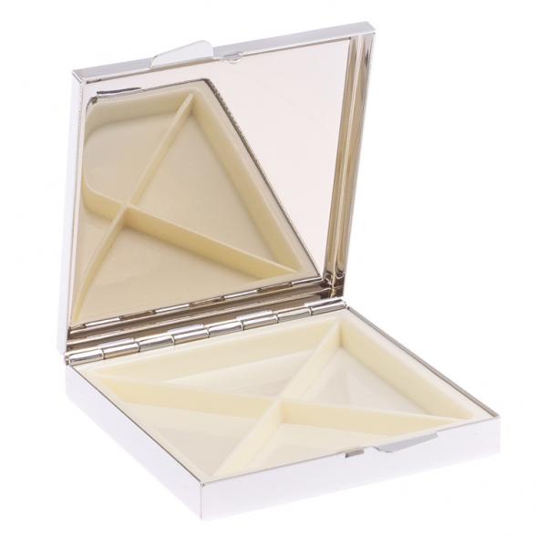 Таблетница на 4 отделения камень змеинная яшма цвет серебро 125930