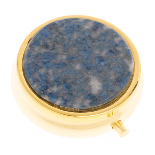 Таблетница на 3 отсека камень иркутский лазурит цвет золото 126529