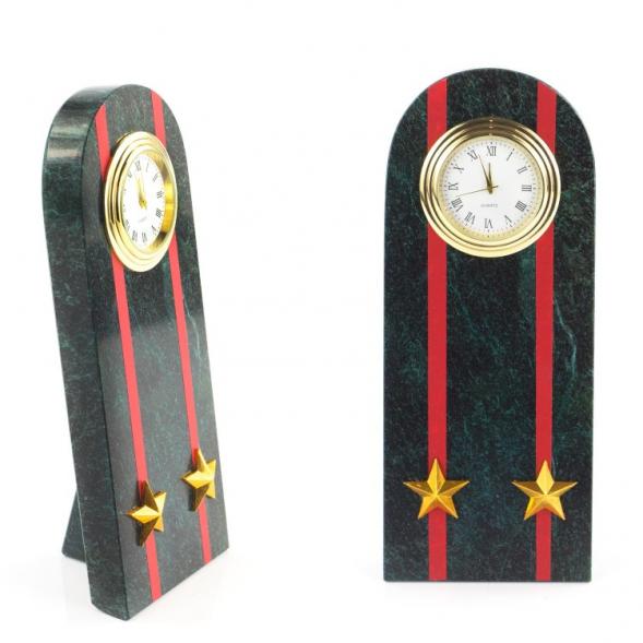 Часы &amp;quot;Погон подполковник МВД&amp;quot; нового образца змеевик 113987