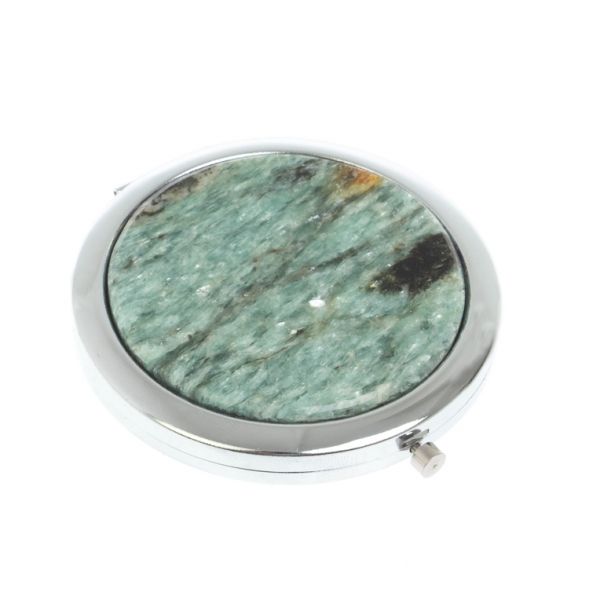 Зеркало карманное круглое из камня парагонит цвет серебро 127777