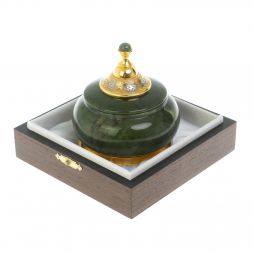 Сахарница / солонка из нефрита Златоуст 200 мл 9,5х9,5х10,5 см